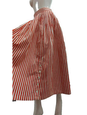 Vintage 80s does 1910s Edwardian Era Red Stripes Skirt S Cotton Hasting & Smith